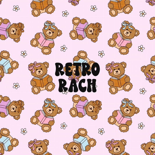 Bookish Bears Seamless Pattern