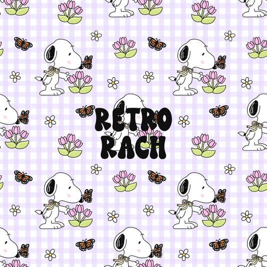 Spring Beagle Seamless Pattern