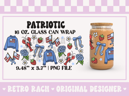 Americana Patriotic Cup Wrap File