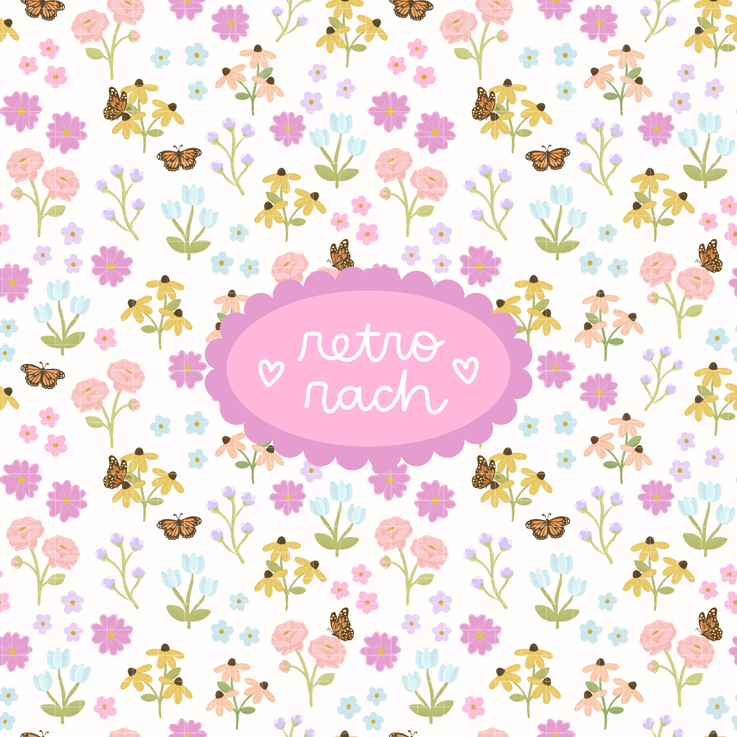 Regency Inspired Floral Seamless Pattern