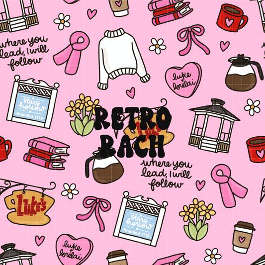 Love in Stars Hollow Seamless Pattern