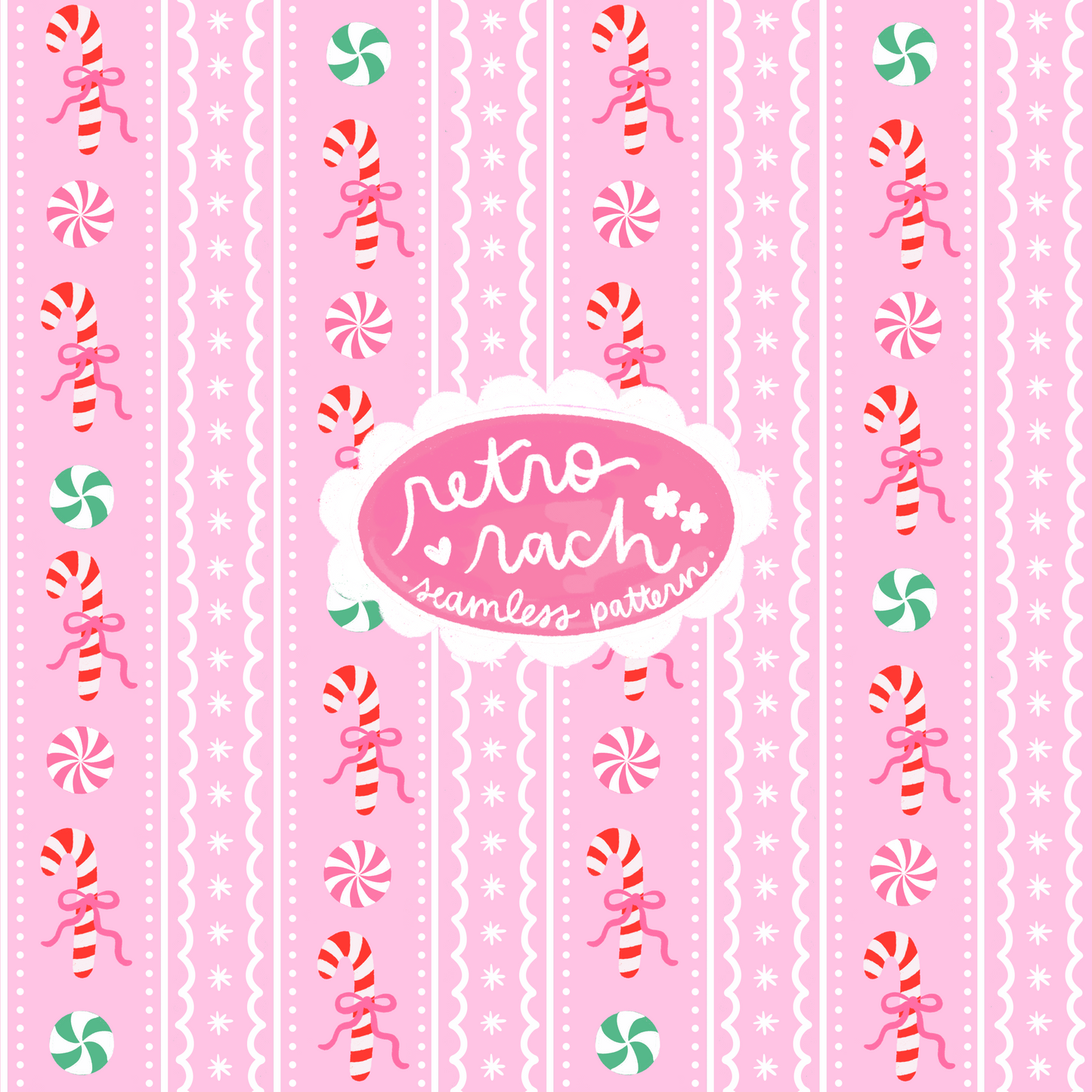 Candy Canes Seamless Pattern