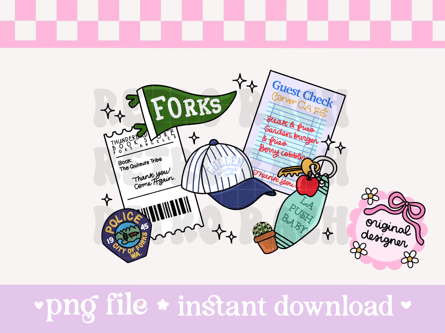 Forks Junk Journal PNG File