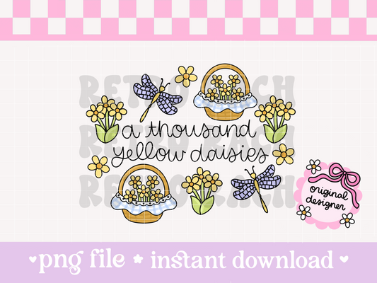 1000 Yellow Daisies PNG File