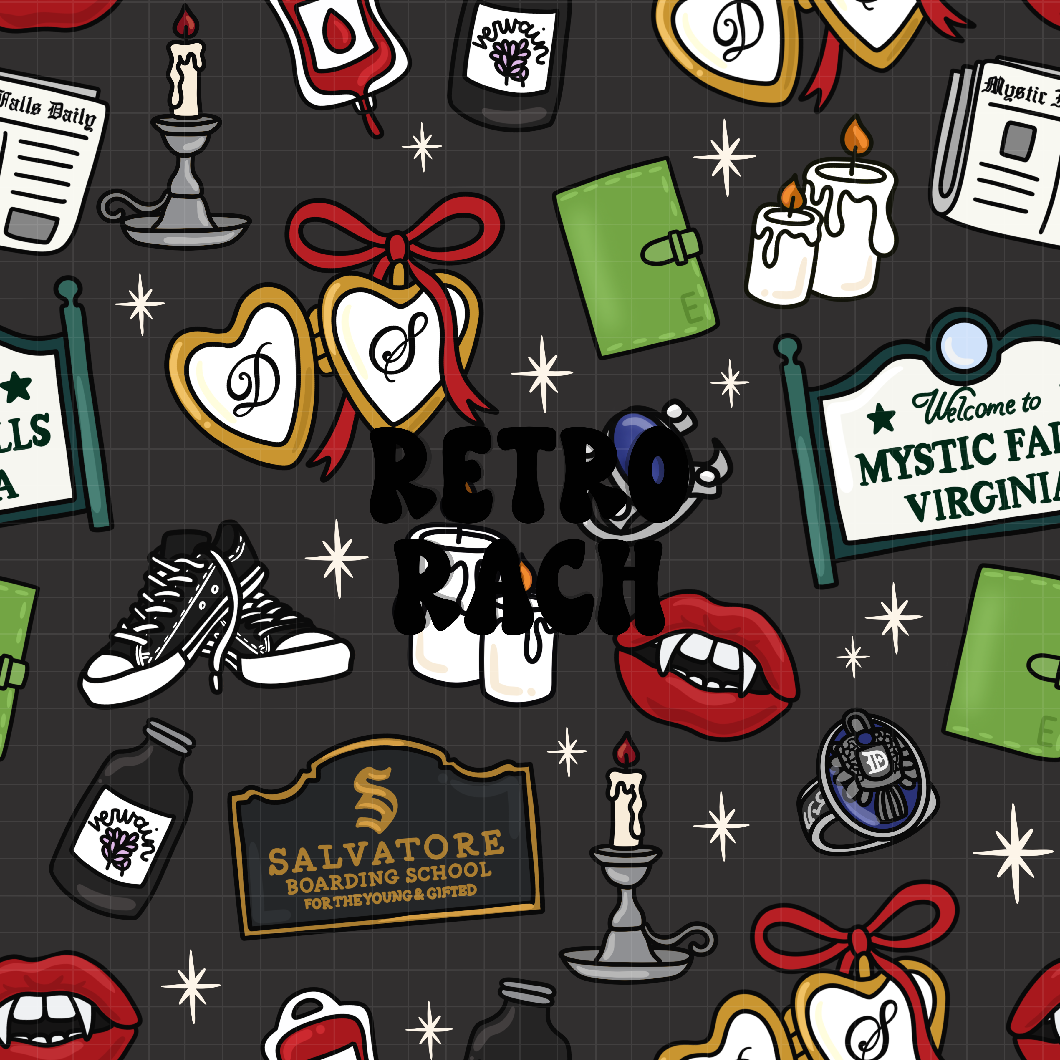 Vampire Seamless Pattern – Retro Rach