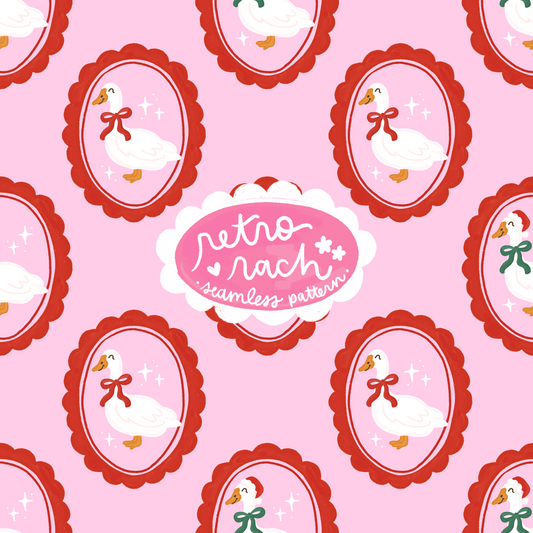 Festive Geese Seamless Pattern