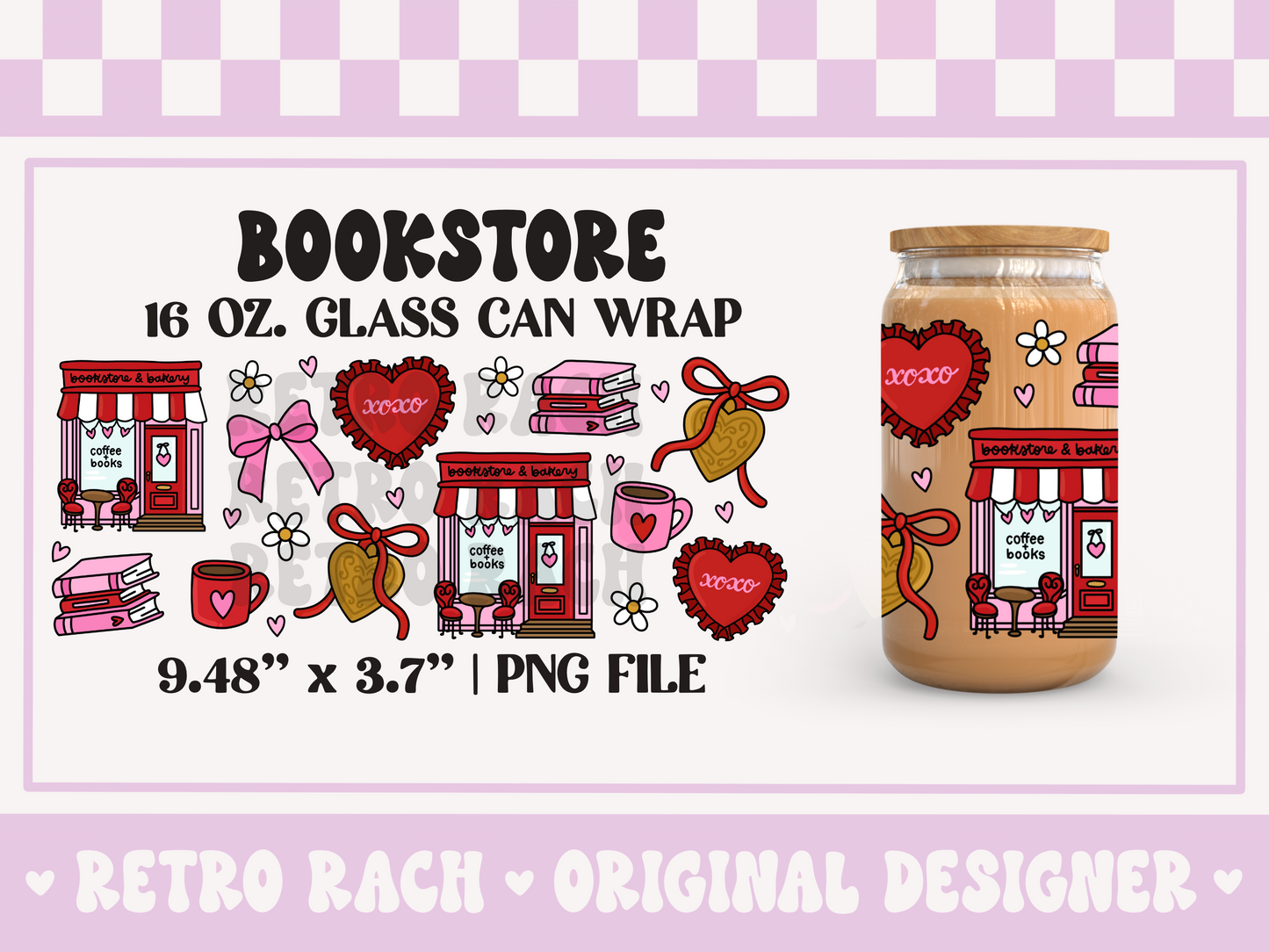 Valentine Bookstore Cup Wrap File