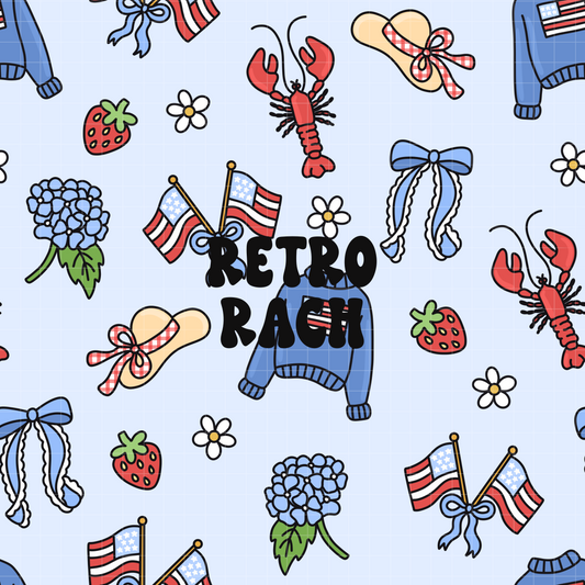 Coastal Americana Seamless Pattern