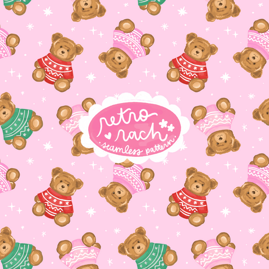 Christmas Bears Seamless Pattern