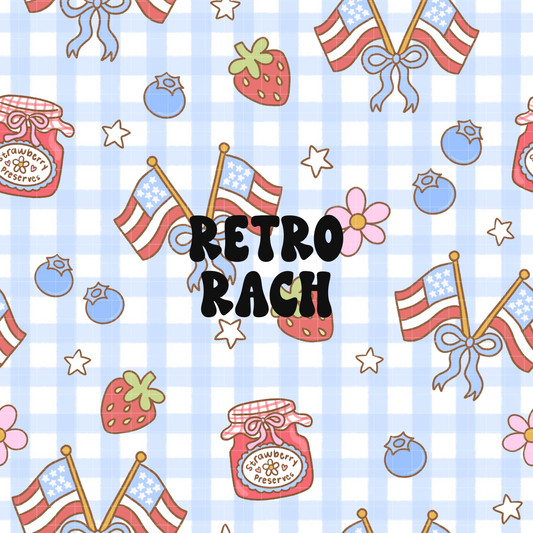 Patriotic Gingham Seamless Pattern