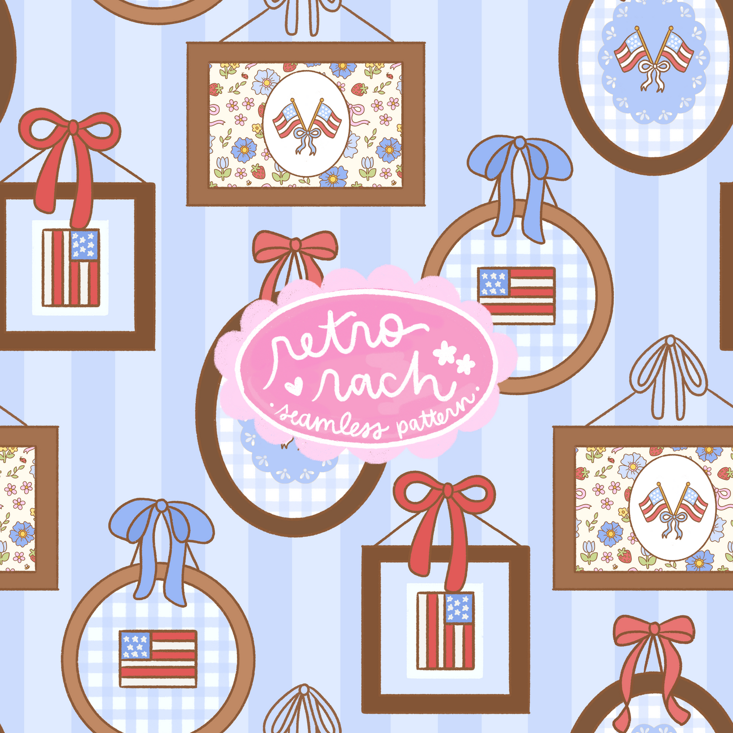 Americana Frames Seamless Pattern