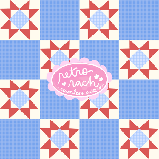 Vintage Americana Quilt Seamless Pattern