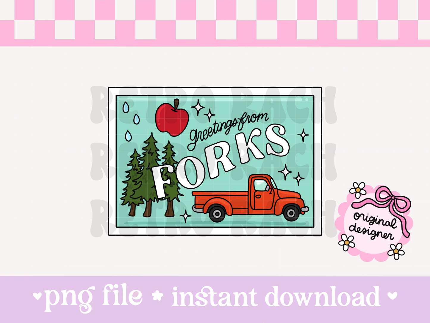 Forks Postcard PNG File