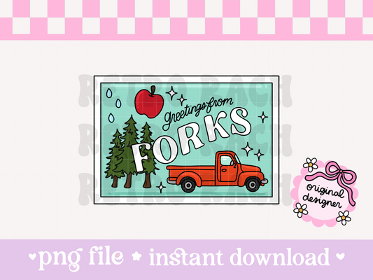 Forks Postcard PNG File