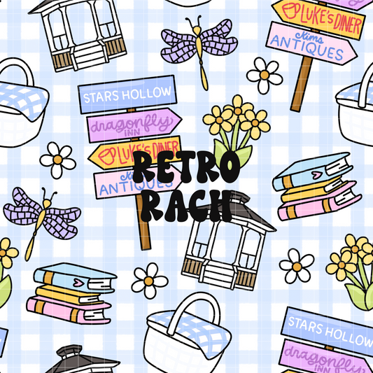 Stars Hollow Summer Seamless Pattern