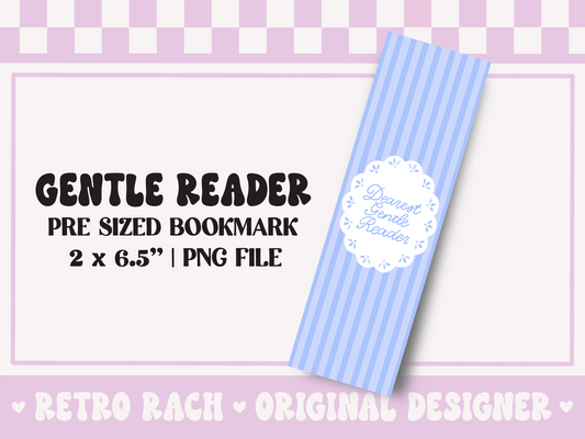 Gentle Reader Bookmark PNG File