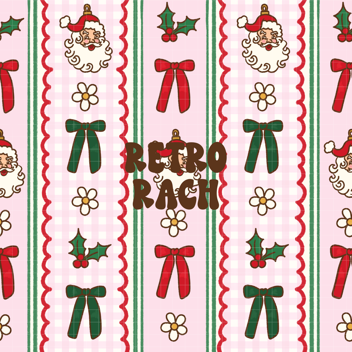 Vintage Santa Seamless Pattern