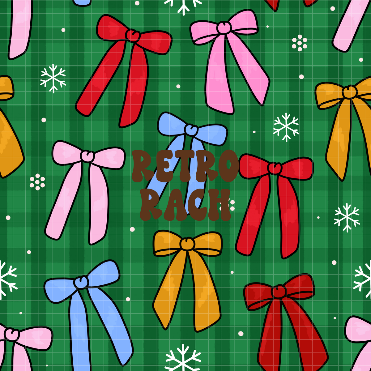 Holiday Bows Seamless Pattern