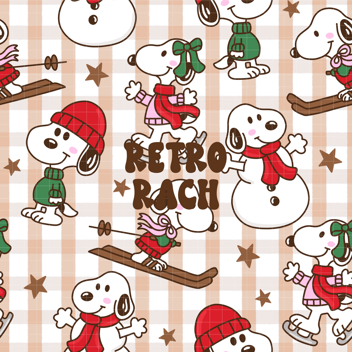 Winter Beagle Seamless Pattern