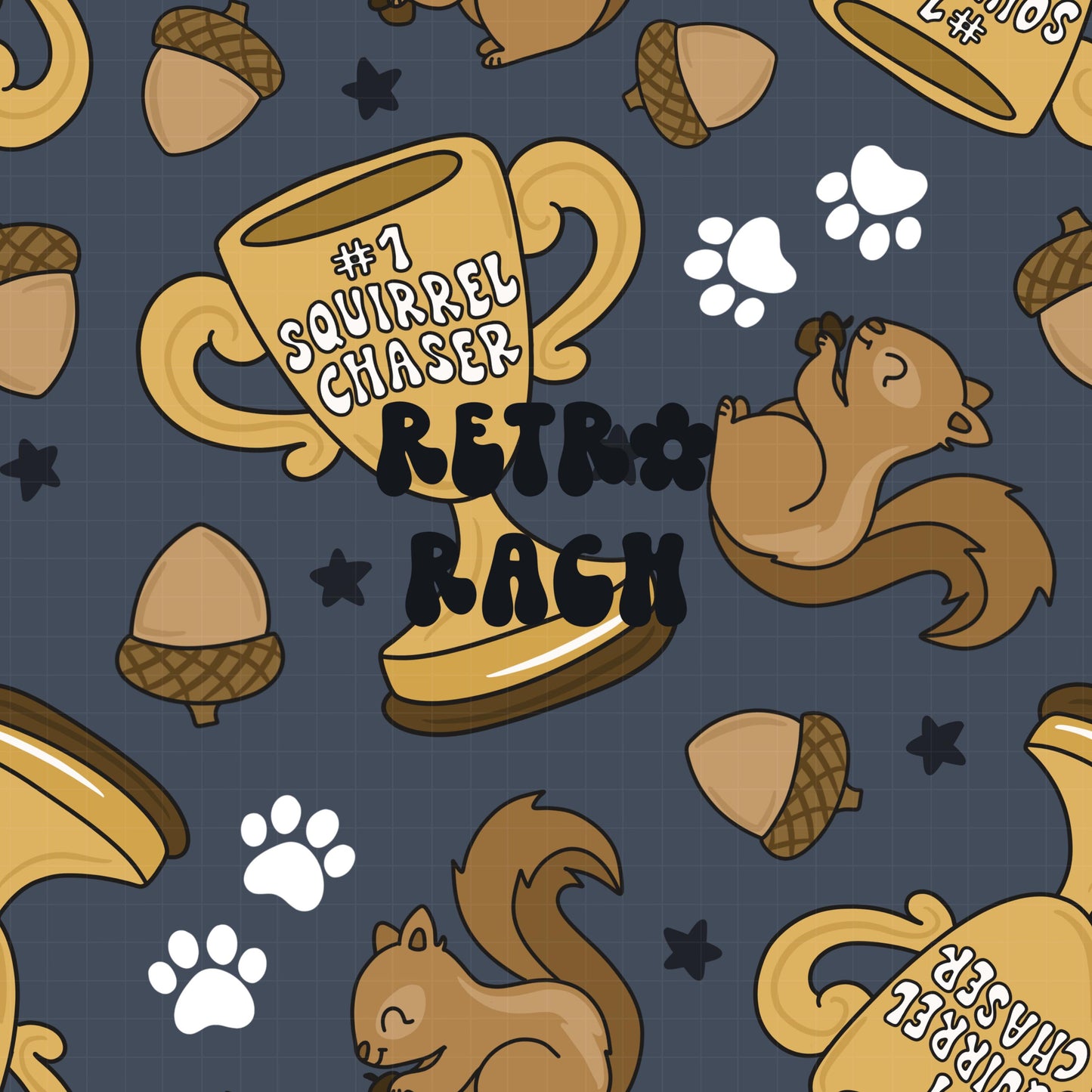 Squirrel Chaser Seamless Pattern