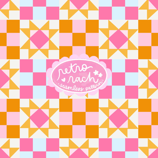 Summer Quilt Seamless Pattern