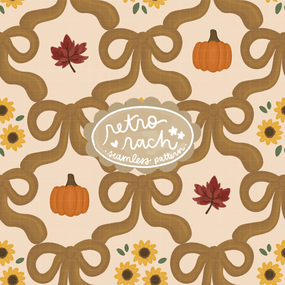 Coquette Fall Bows Seamless Pattern – Retro Rach