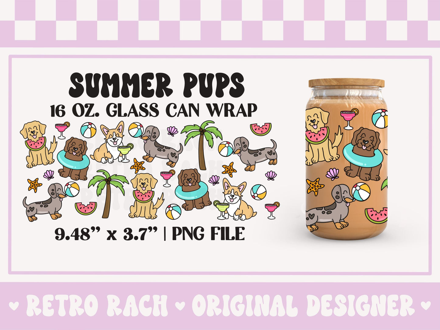 Summer Dogs Cup Wrap File