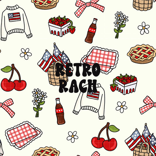 Vintage Americana Seamless Pattern