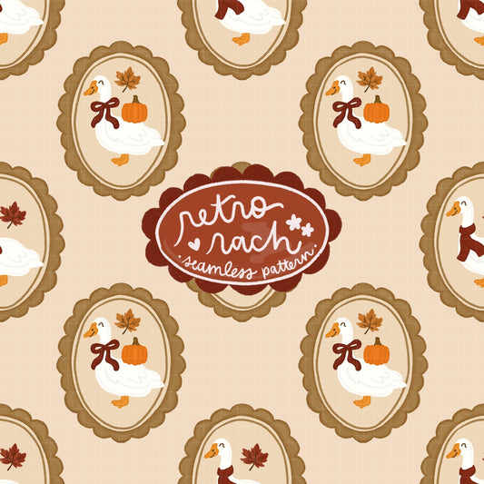 Coquette Fall Geese Seamless Pattern