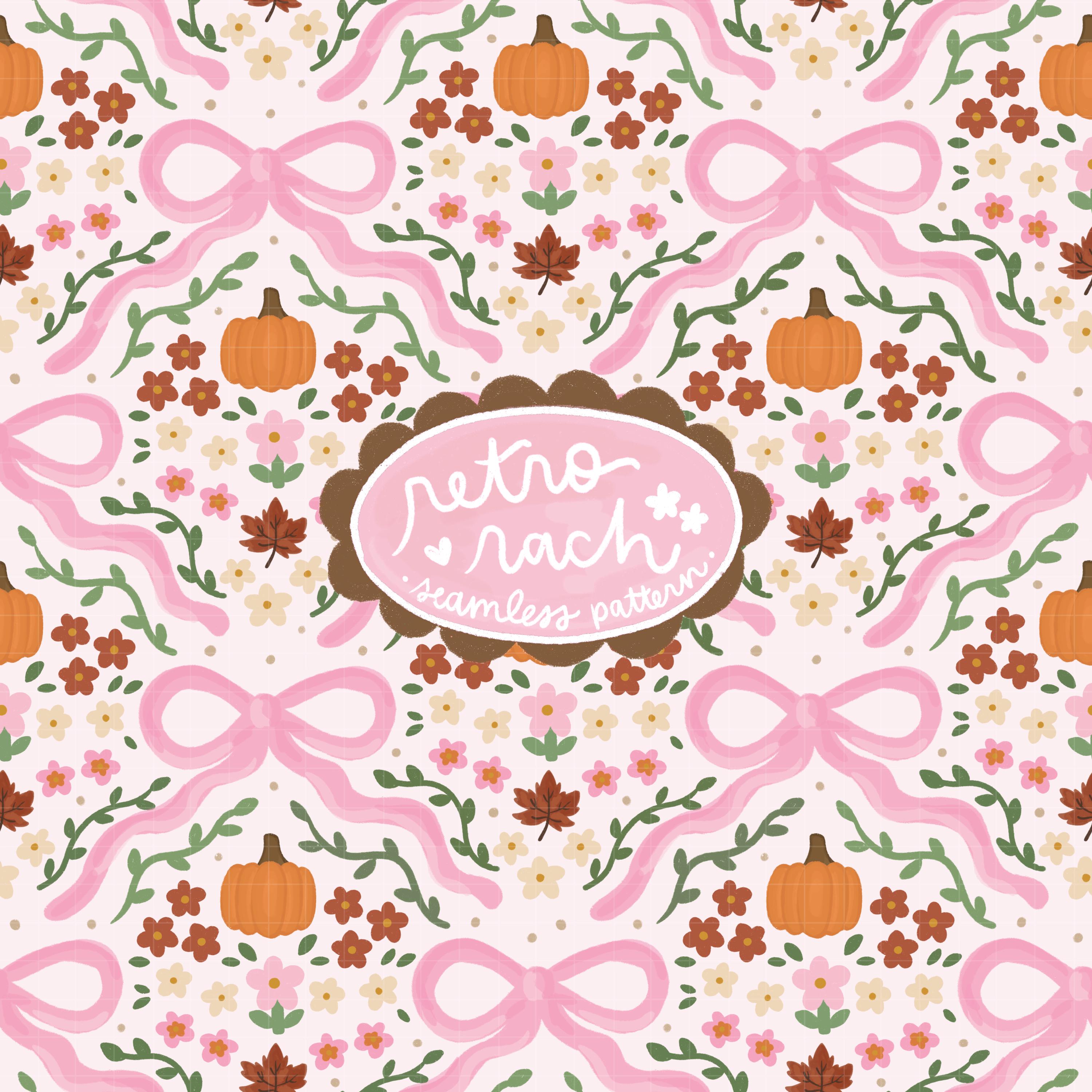 Coquette Fall Bows Seamless Pattern – Retro Rach