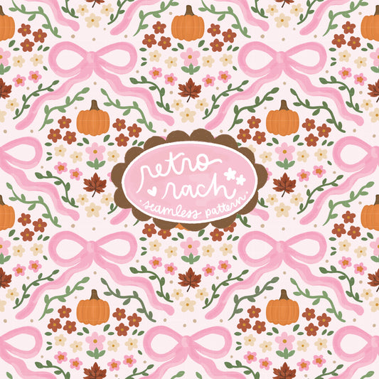 Coquette Fall Bows Seamless Pattern