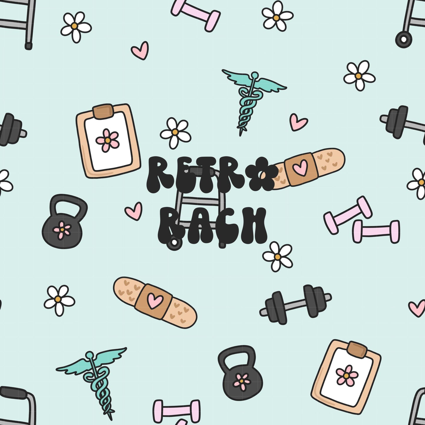 Physical Therapy Seamless Pattern