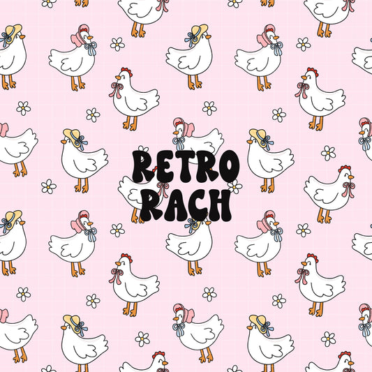 Cottagecore Chickens Seamless Pattern