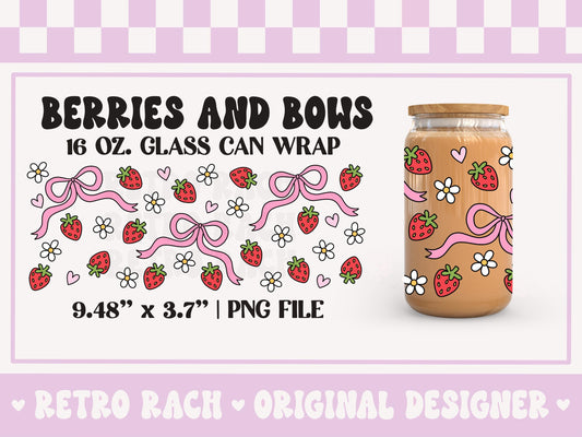 Strawberries and Bows Cup Wrap File