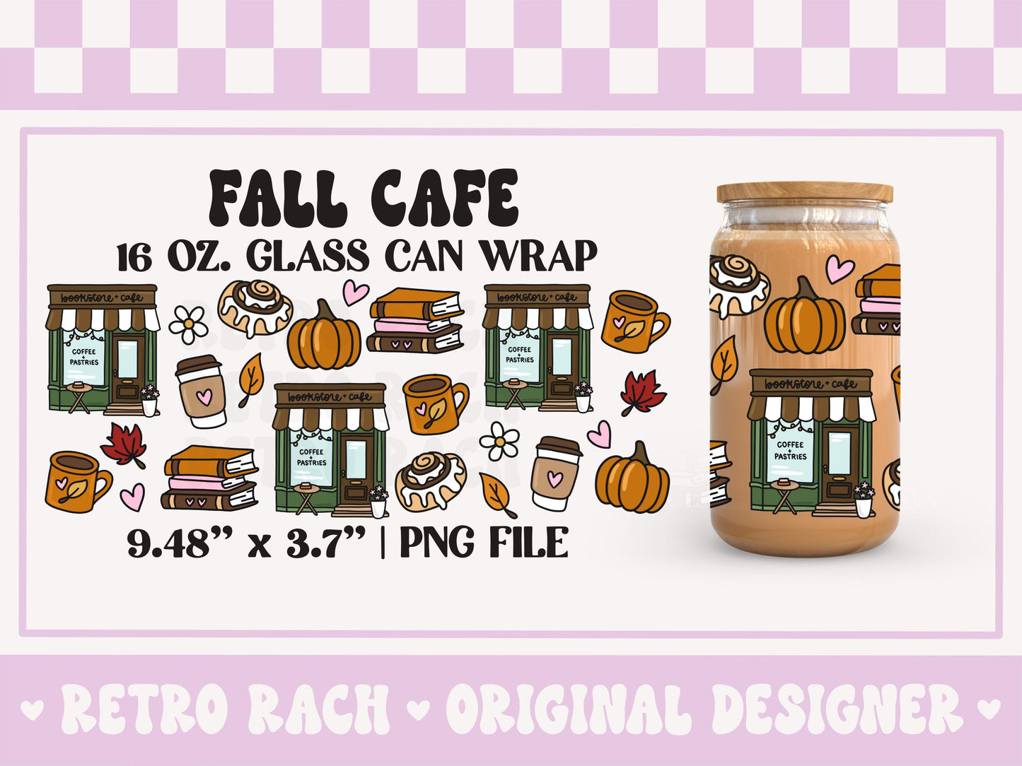 Fall Cafe & Bookstore Cup Wrap file