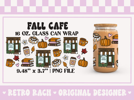Fall Cafe & Bookstore Cup Wrap file
